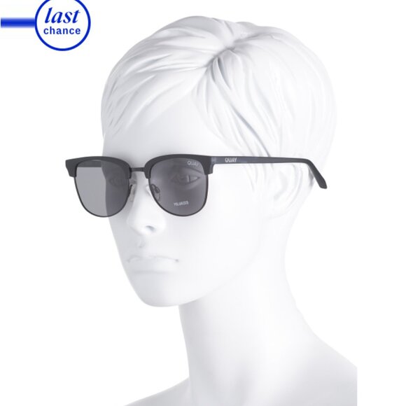 QUAY Black 53mm Modified Cat Eye Sunglasses - Picture 2 of 2